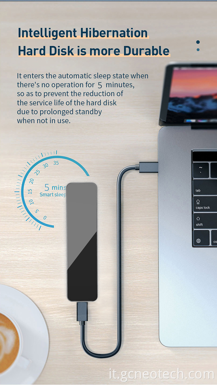 Caso SSD in alluminio Adattatore di trasferimento di dati ad alta velocità Aluminum Ssd Case High Speed Data Transfer Adapter